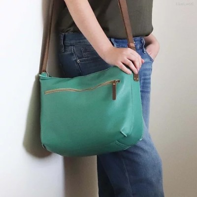 Marley. Malachite green leather crossbody bag