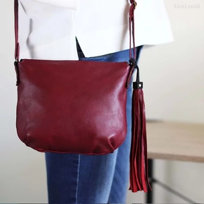 Borla S. Marsala lamb crossbody bag