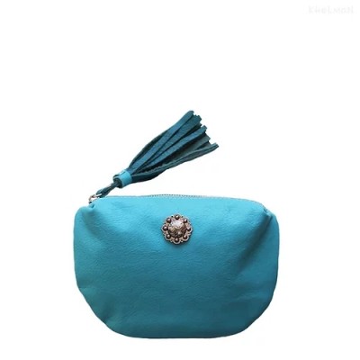 Nola. Turquoise leather purse