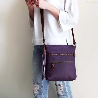 Somerset. Purple leather crossbody bag