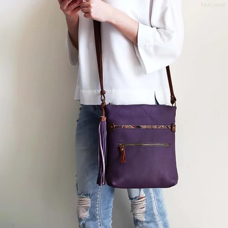 Somerset. Purple leather crossbody bag