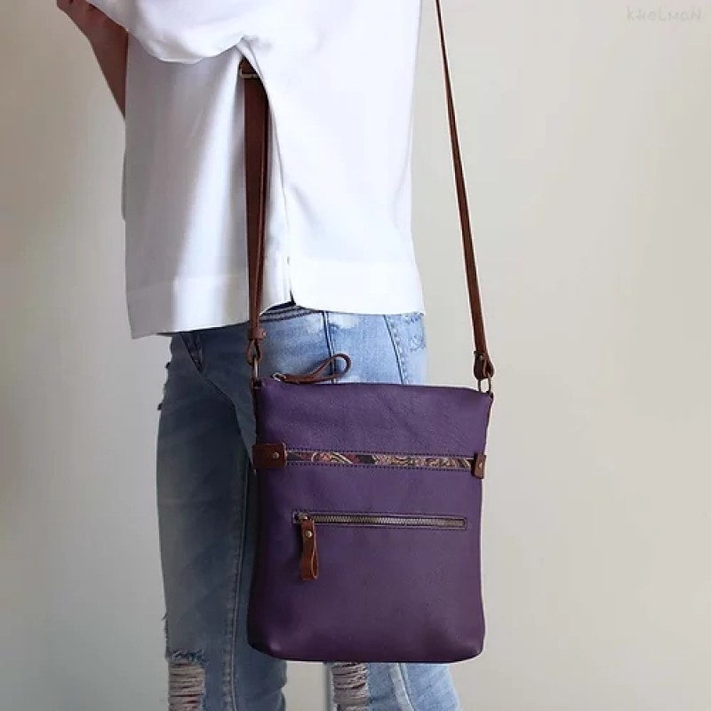 Somerset. Purple leather crossbody bag