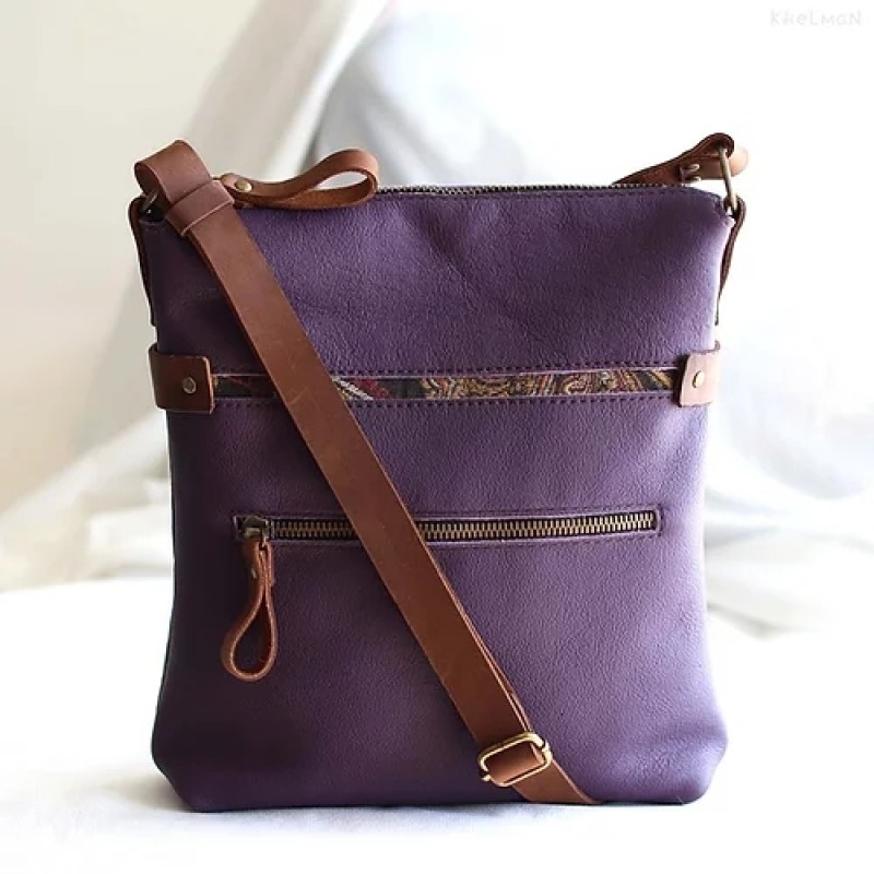 Somerset. Purple leather crossbody bag