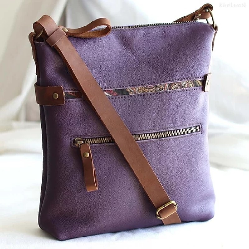 Somerset. Purple leather crossbody bag