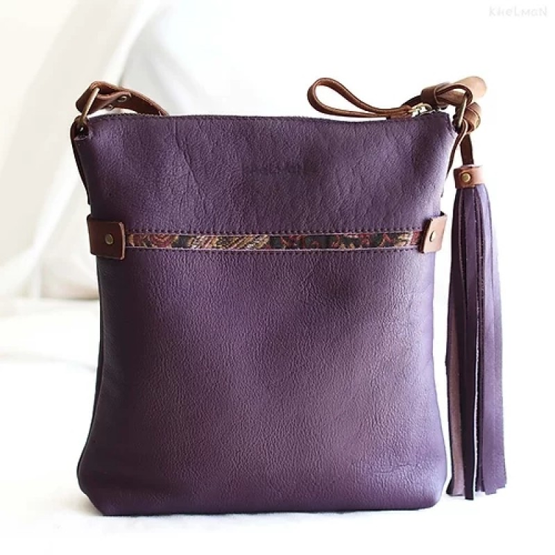 Somerset. Purple leather crossbody bag