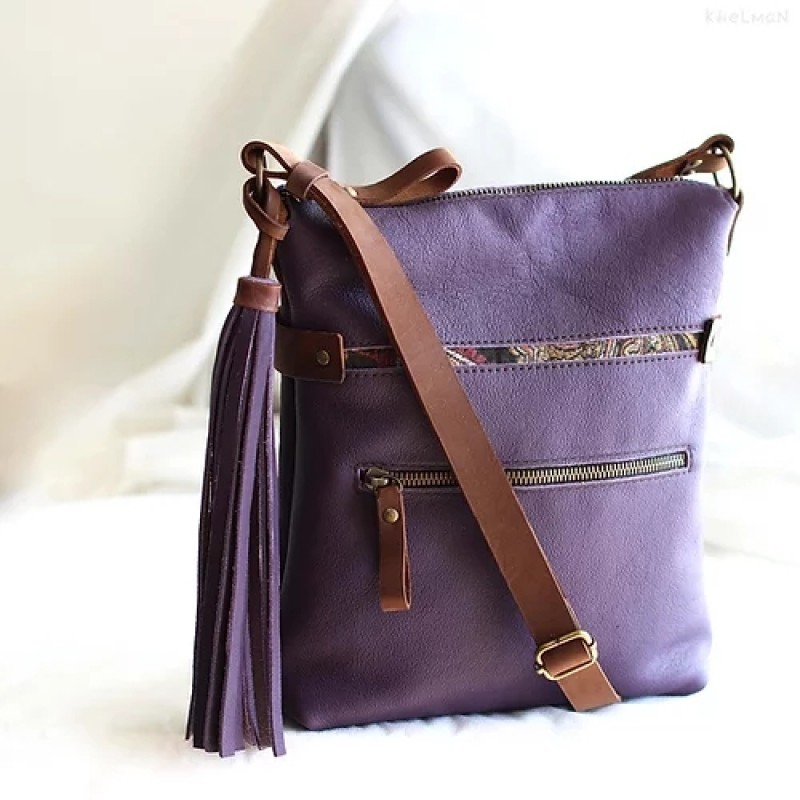 Somerset. Purple leather crossbody bag