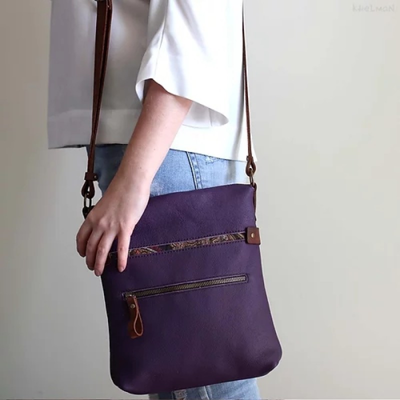 Somerset. Purple leather crossbody bag