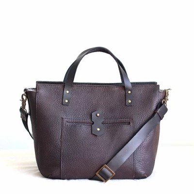 Tiberis M. Rustic brown crossbody leather tote