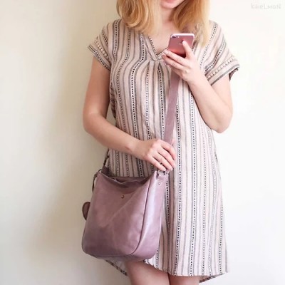 Ulrica. Lavender purple crossbody leather bag