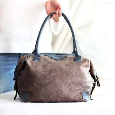 Wanderer. Blue Gray duffle tote bag